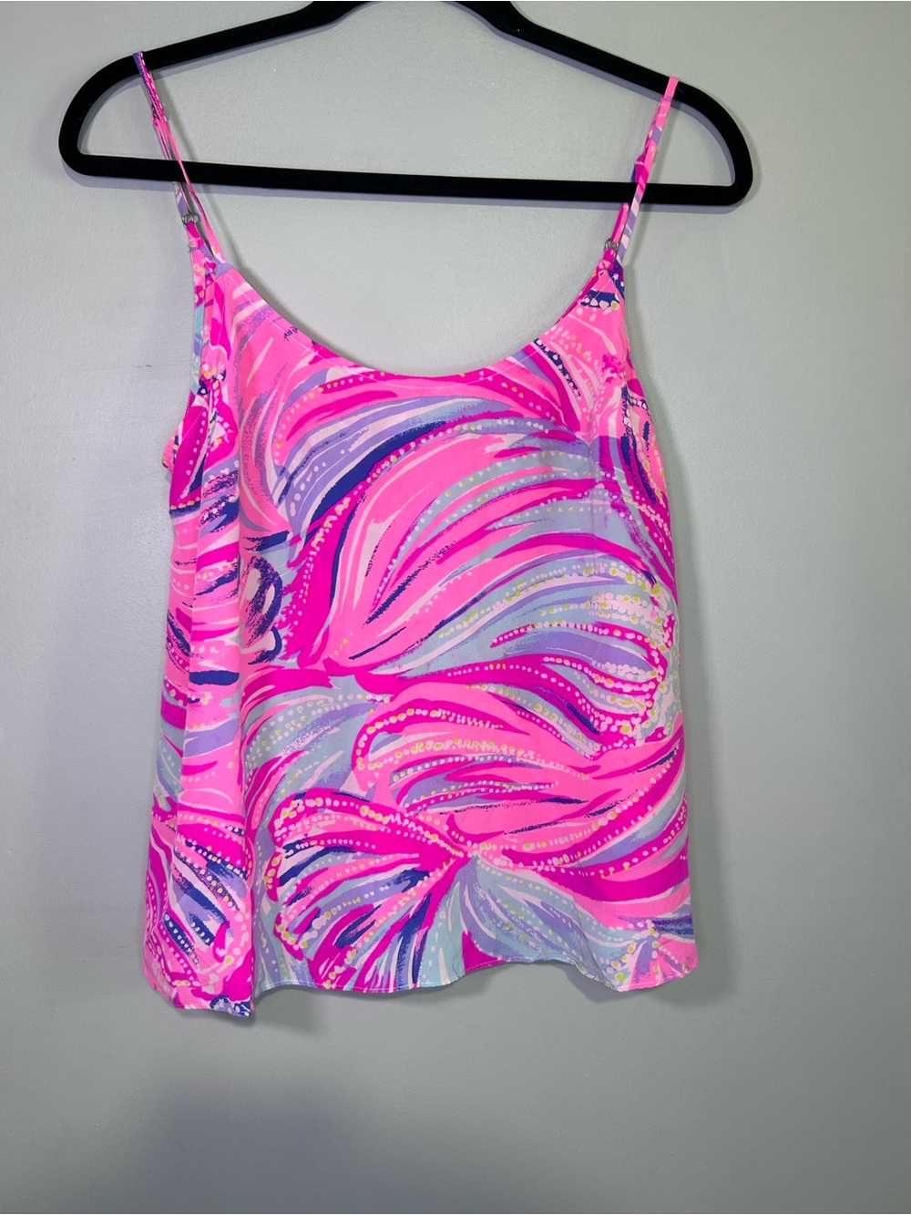Lilly Pulitzer Tank Top Small Pink Purple Swirl Print Adjustable Strap Camisole